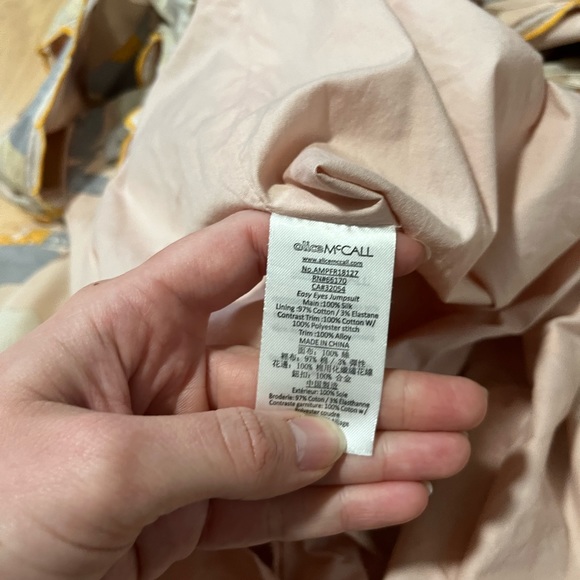 Alice McCall Easy on the Eyes Jumpsuit Floral Pastel Silk Draped Bow Cut Out - Picture 4 of 13